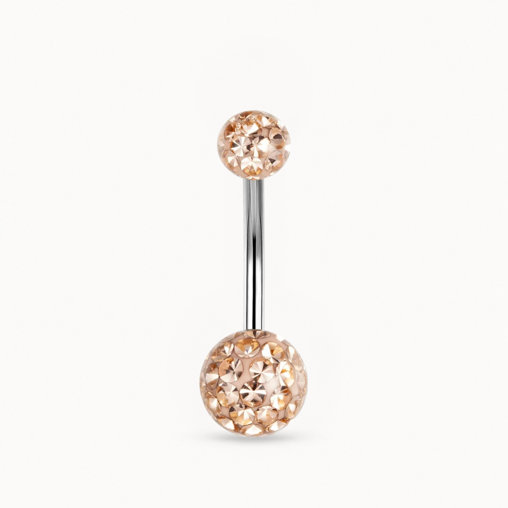 Glitzerndes Bauchnabelpiercing • Titan