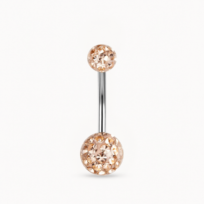 Glitzerndes Bauchnabelpiercing • Titan