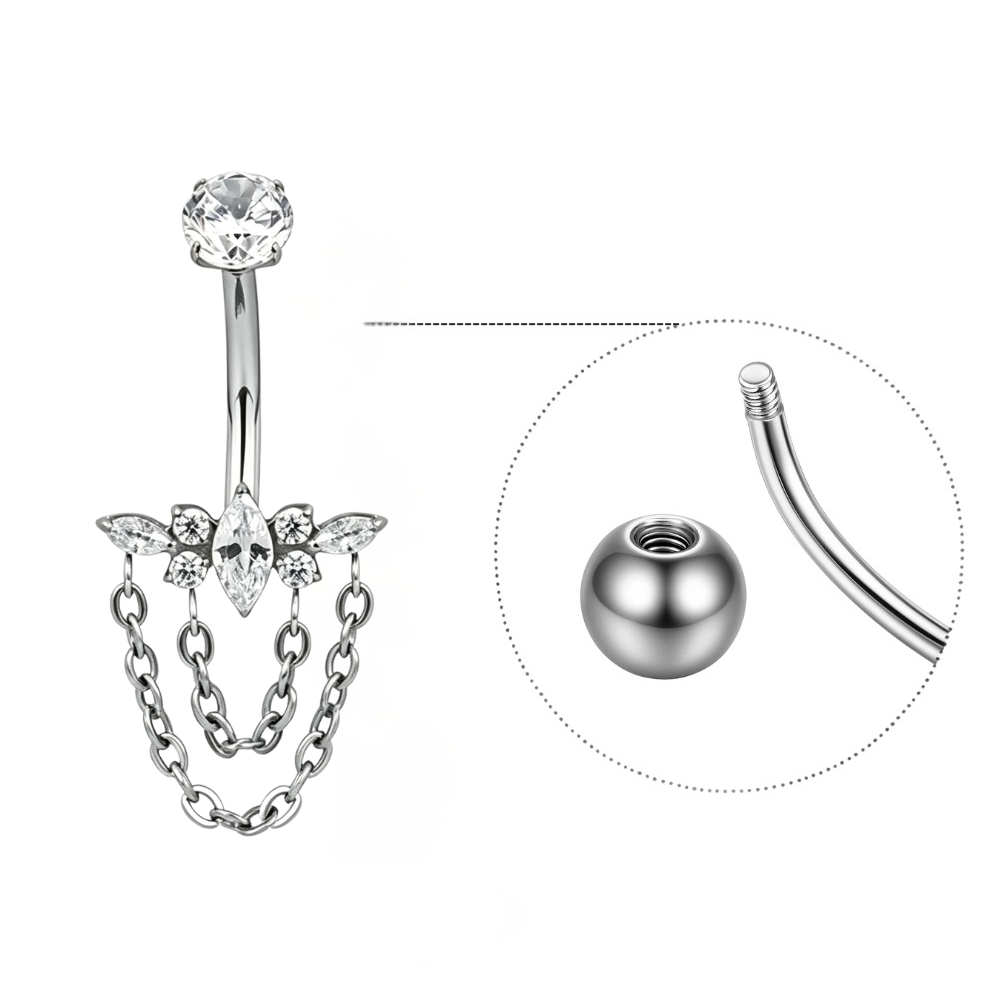Titan-Bauchnabelpiercing • Kettendesign