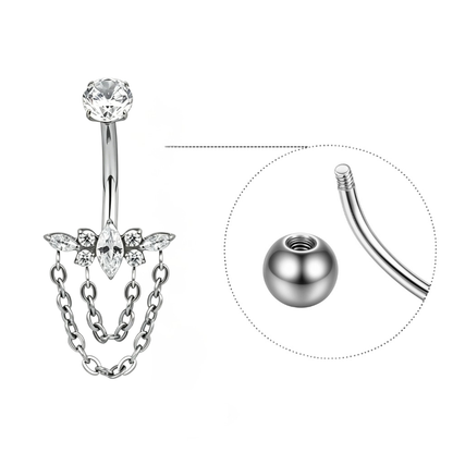 Titan-Bauchnabelpiercing • Kettendesign