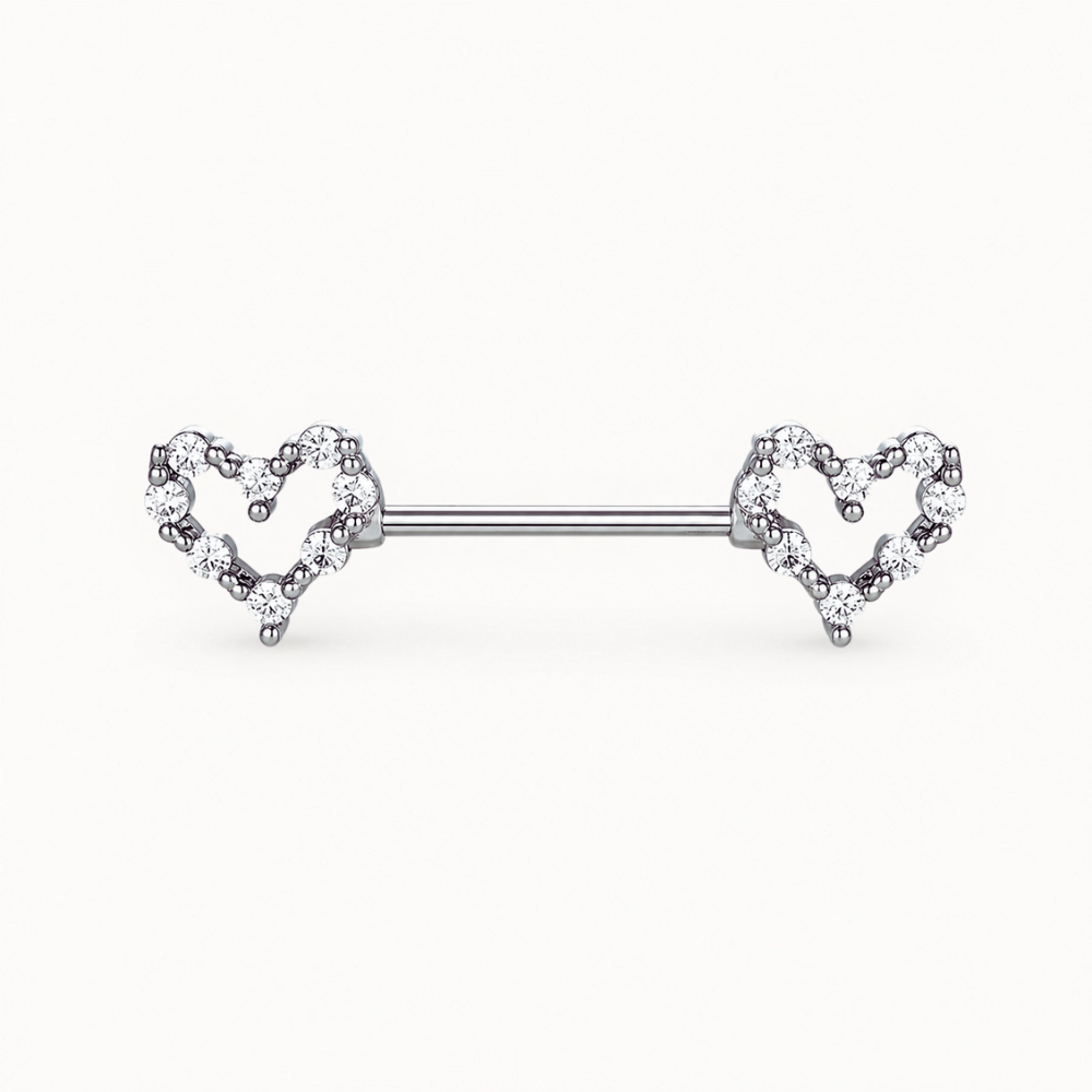 Doppelherz-Brustwarzenpiercing • Titan • 2 STK