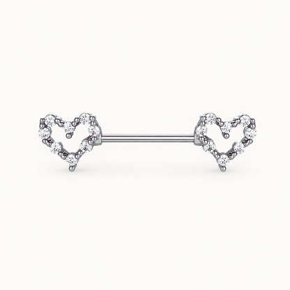 Doppelherz-Brustwarzenpiercing • Titan • 2 STK