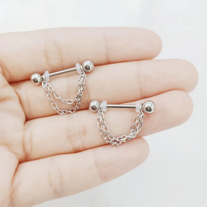 Ketten-Brustwarzenpiercing • Titan • 2 Stk.
