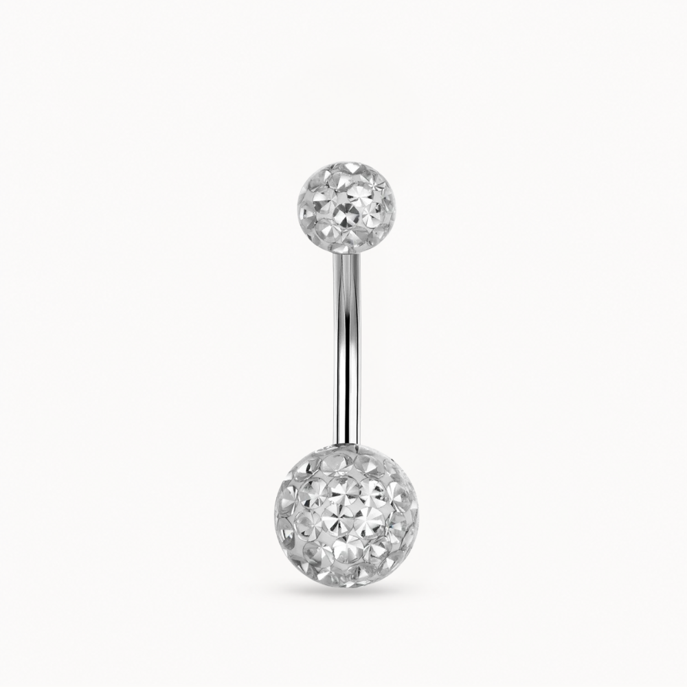 Glitzerndes Bauchnabelpiercing • Titan