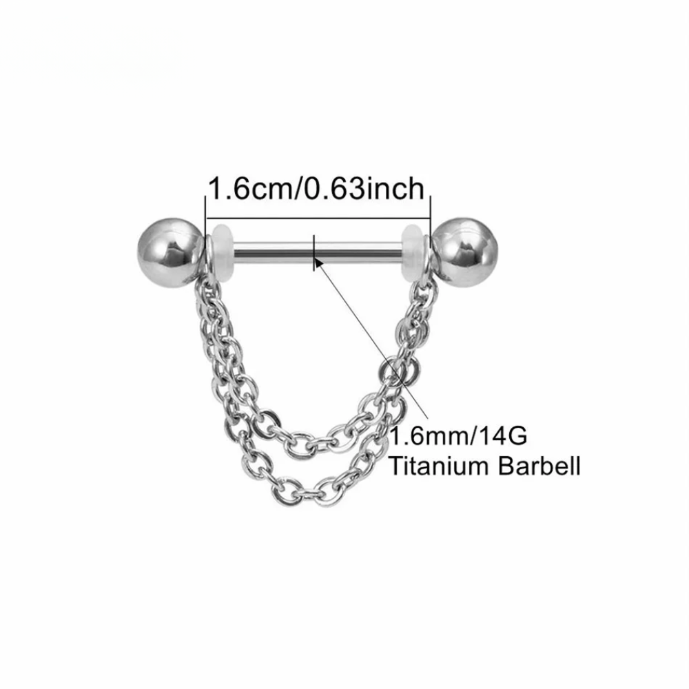 Ketten-Brustwarzenpiercing • Titan • 2 Stk.