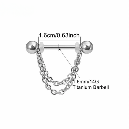 Ketten-Brustwarzenpiercing • Titan • 2 Stk.