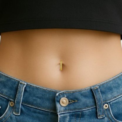 Kristall-Bauchnabelpiercing • Titan
