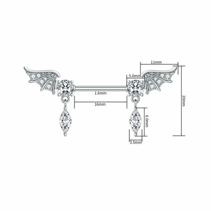 Hängendes Brustwarzenpiercing • Titan • 2 Stk.