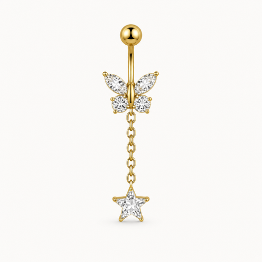 Schmetterlingsketten-Bauchnabelpiercing • Titan
