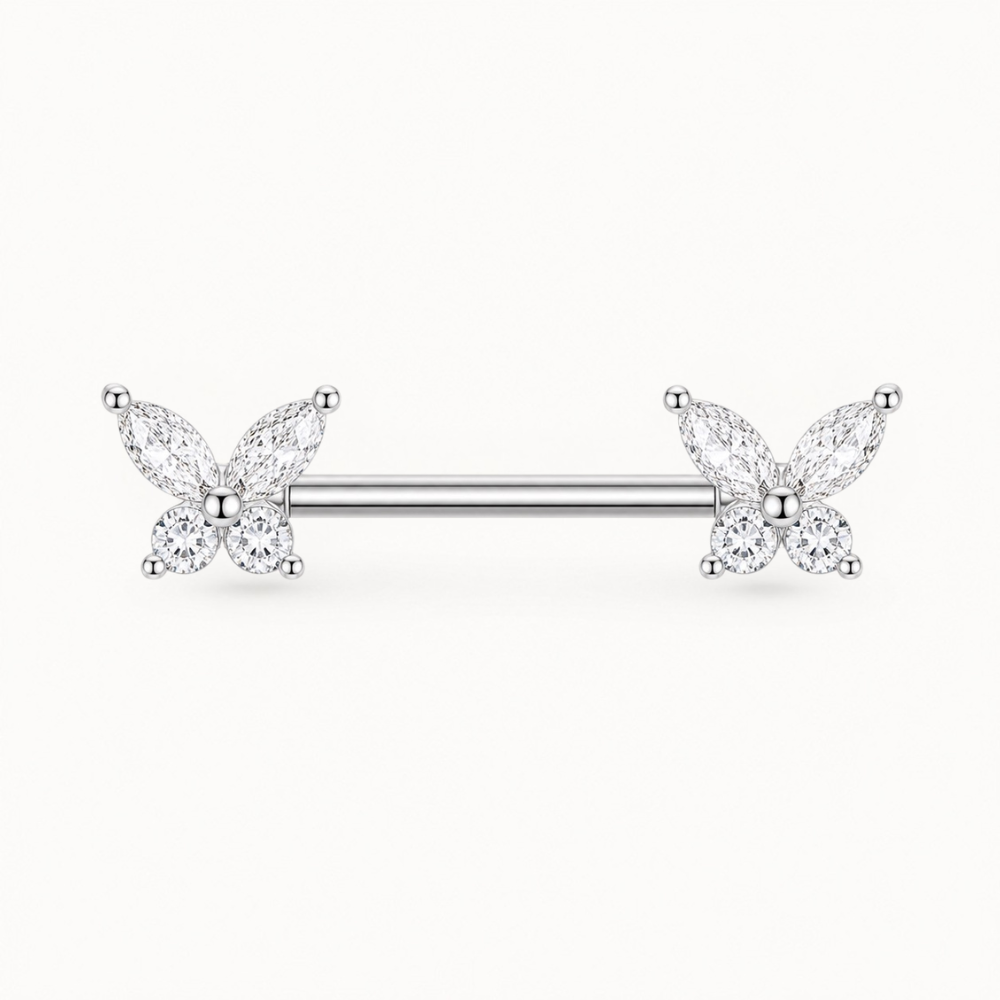 Schmetterling Brustwarzenpiercing • Titan • 2 Stk.