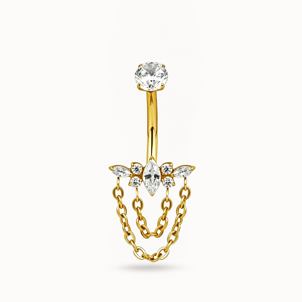 Titan-Bauchnabelpiercing • Kettendesign