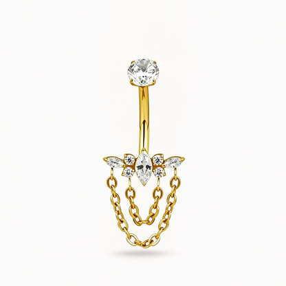 Titan-Bauchnabelpiercing • Kettendesign