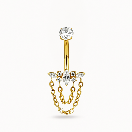 Titan-Bauchnabelpiercing • Kettendesign