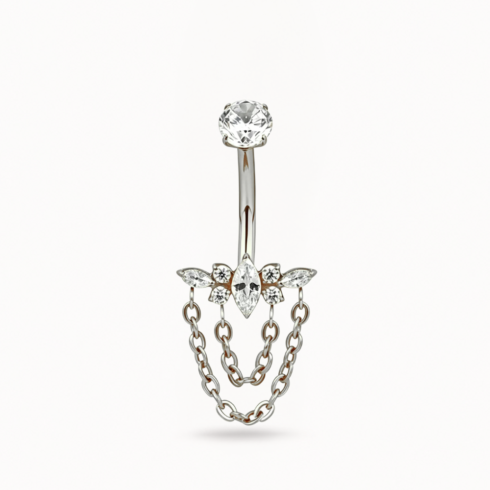 Titan-Bauchnabelpiercing • Kettendesign