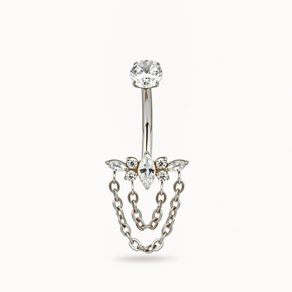 Titan-Bauchnabelpiercing • Kettendesign