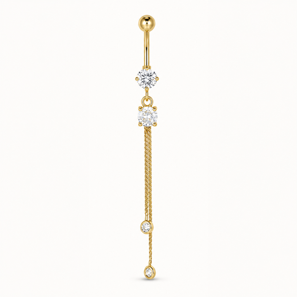 Titan-Bauchnabelpiercing mit Hängekette
