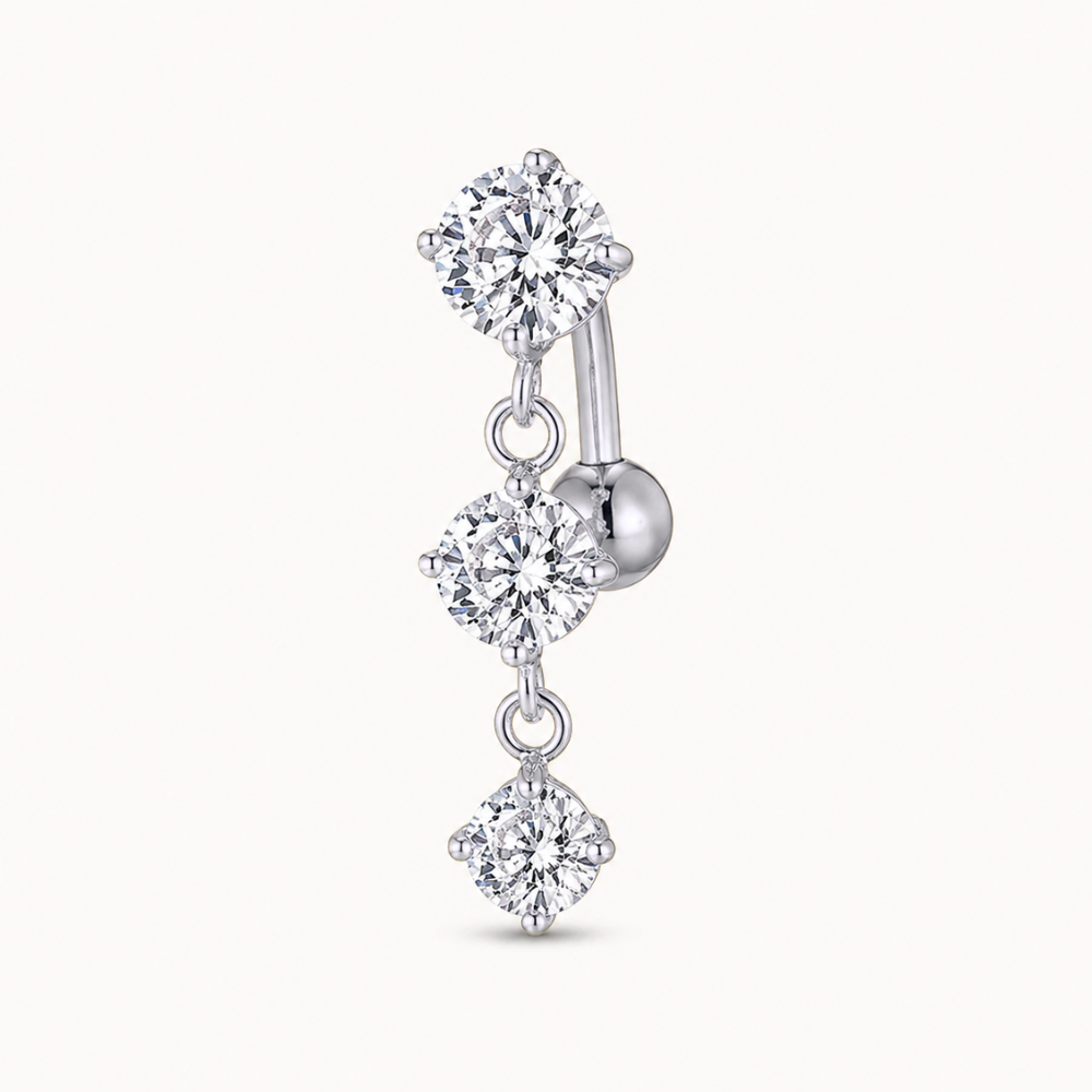 3er-Set Inverted Bauchnabelpiercing aus Titan