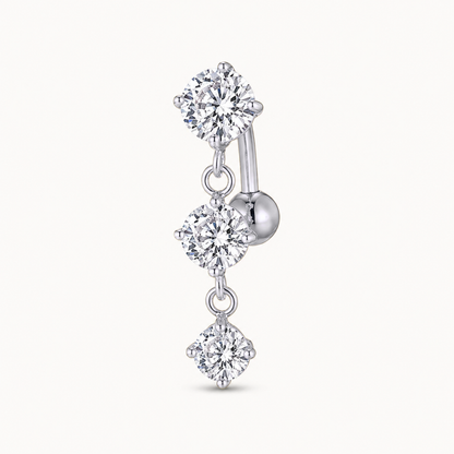 3er-Set Inverted Bauchnabelpiercing aus Titan