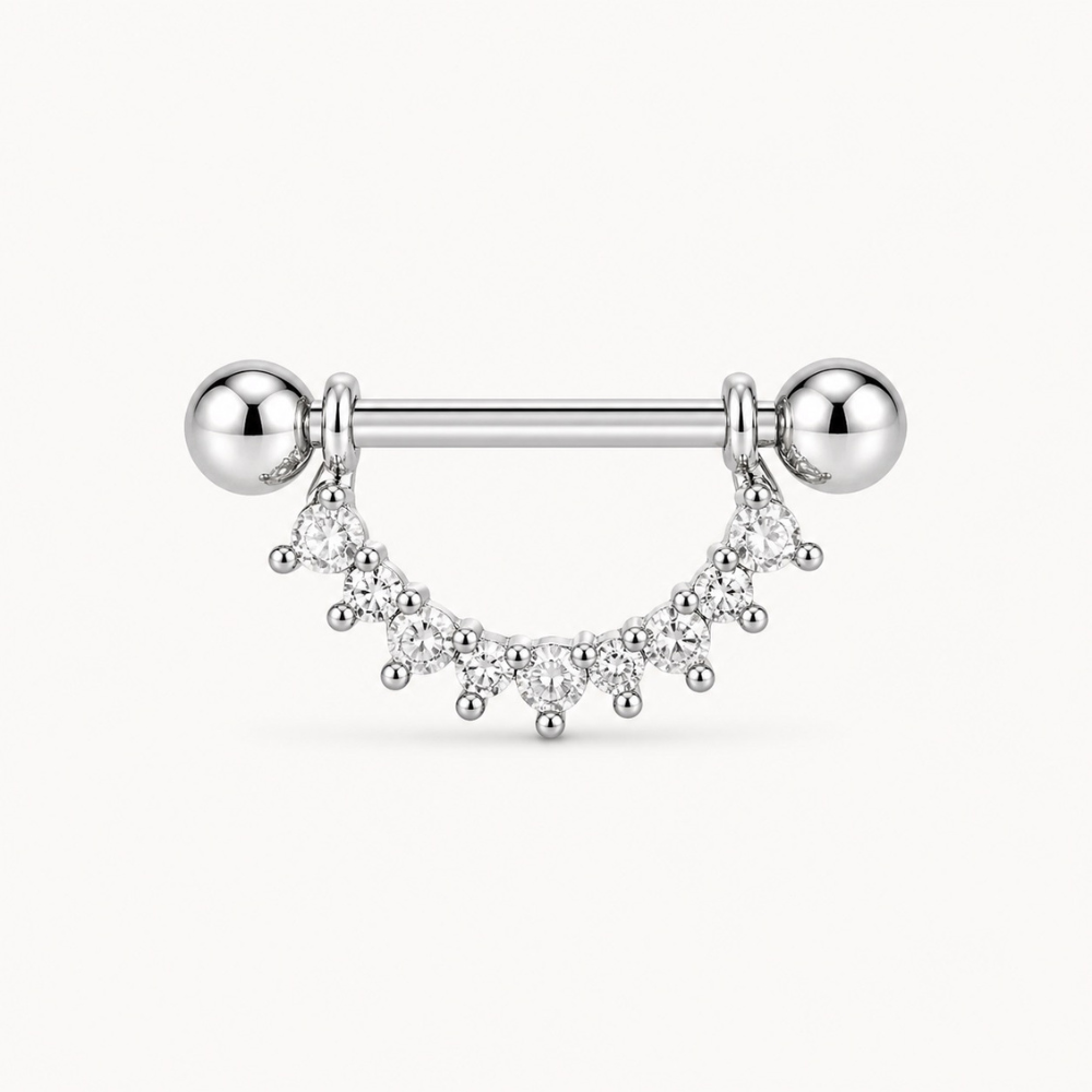 Strass-Brustwarzenpiercing • Titan • 2 Stk.