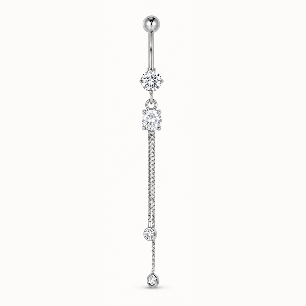 Titan-Bauchnabelpiercing mit Hängekette