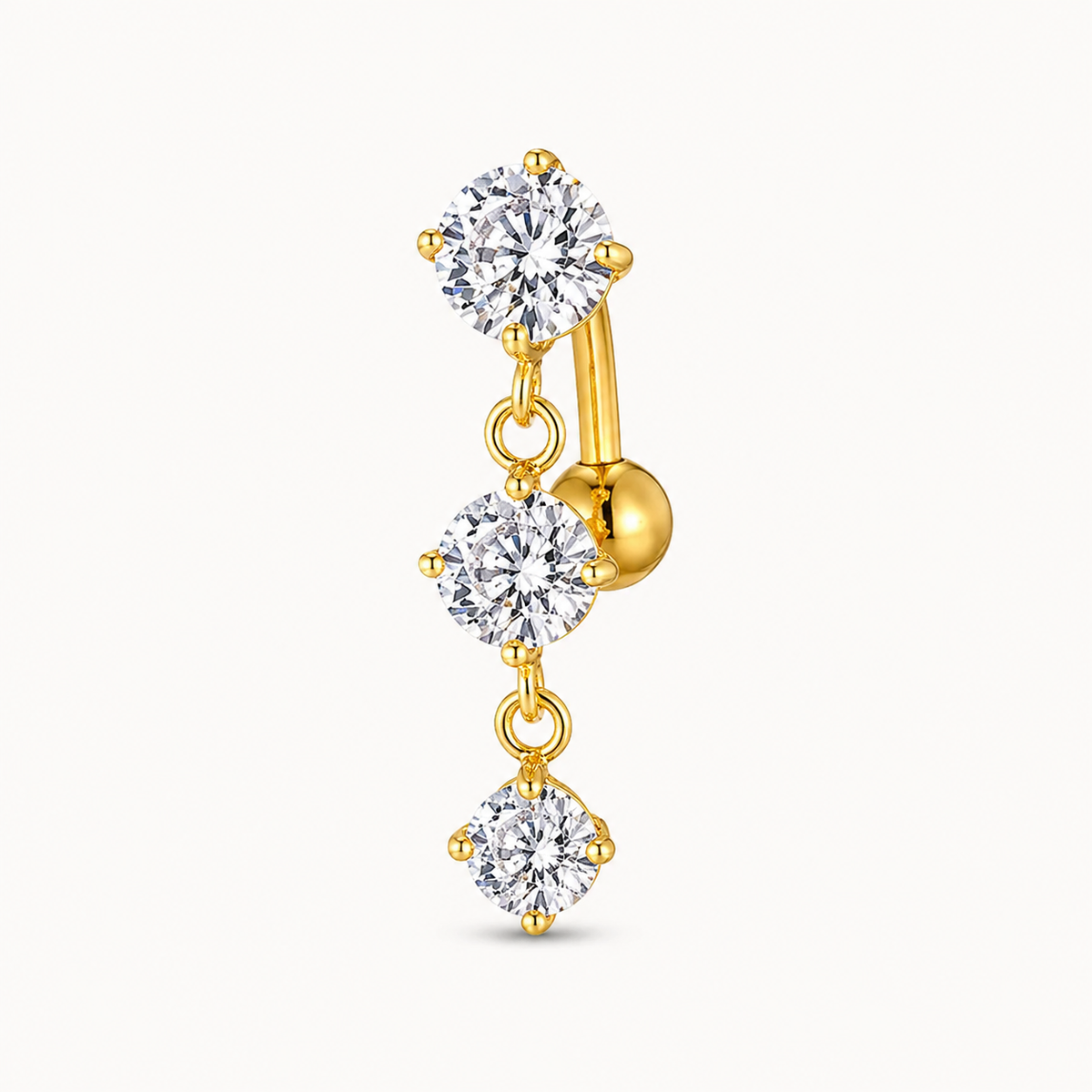 3er-Set Inverted Bauchnabelpiercing aus Titan