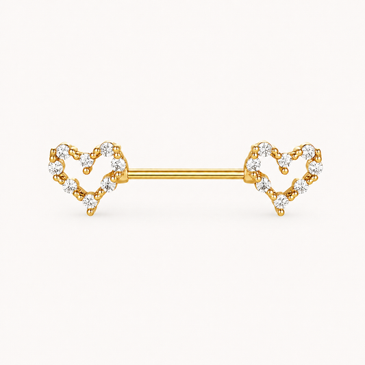 Doppelherz-Brustwarzenpiercing • Titan • 2 STK