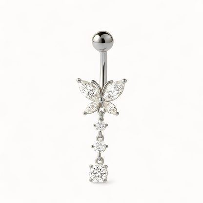 CZ Schmetterling Bauchnabelpiercing • Titan