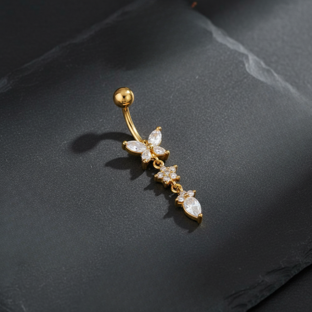 Schmetterlings-Bauchnabelpiercing • Titan • Anhänger