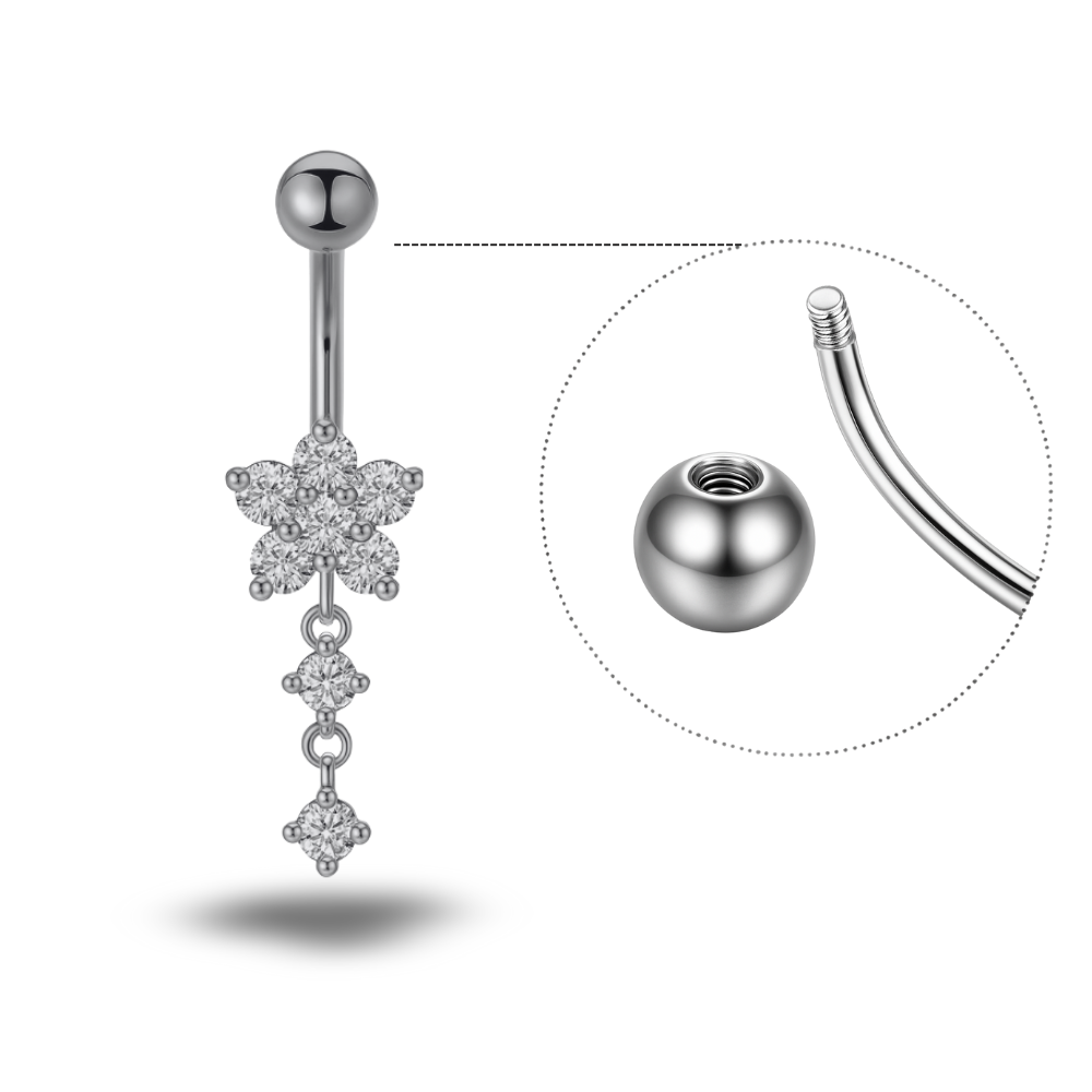 Zirkonia Titan Bauchnabelpiercing