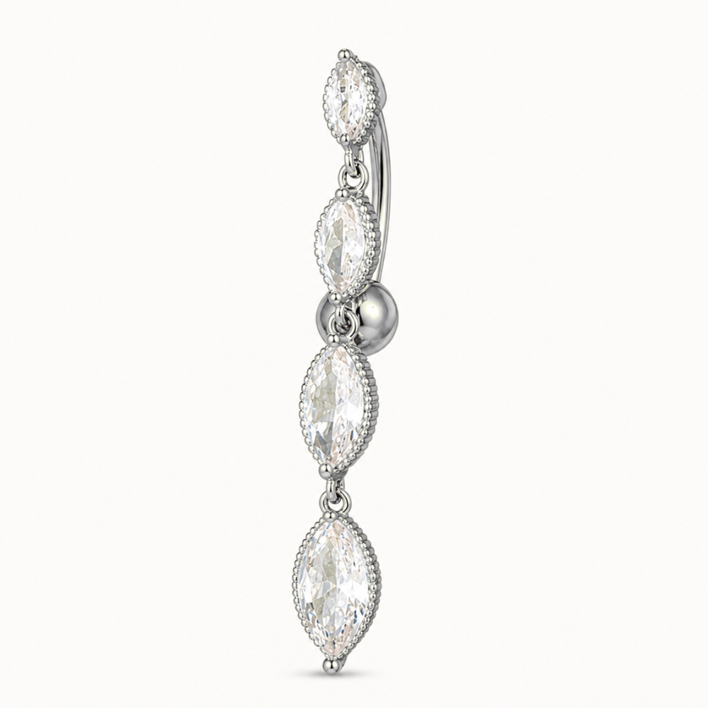 4-fach Charm Inverted Titan Bauchnabelpiercing