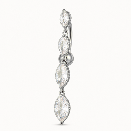4-fach Charm Inverted Titan Bauchnabelpiercing
