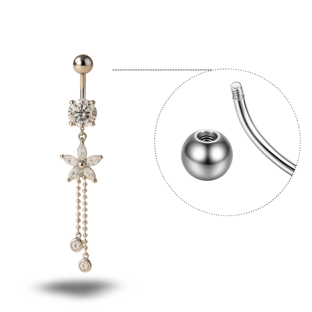 Ketten-Bauchnabelpiercing • Titan