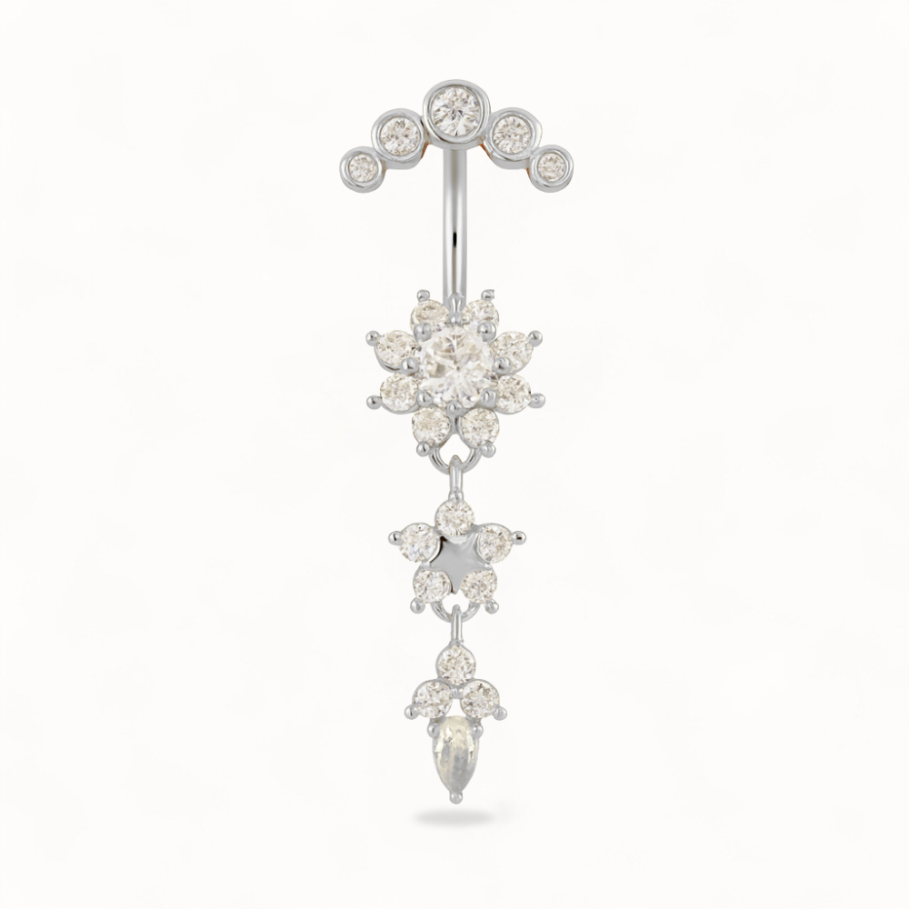 Triple-Blüten-Bauchnabelpiercing • Titan