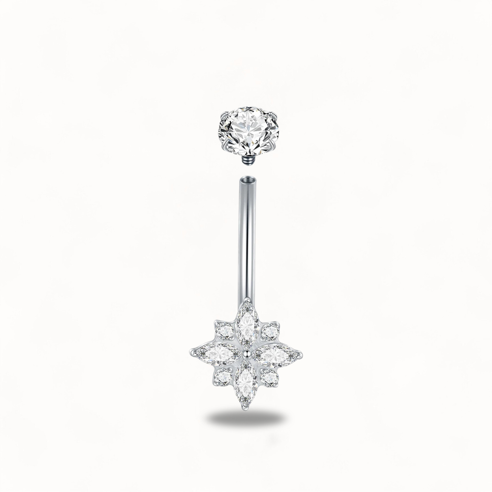 Minimalistisches Titan-Bauchnabelpiercing