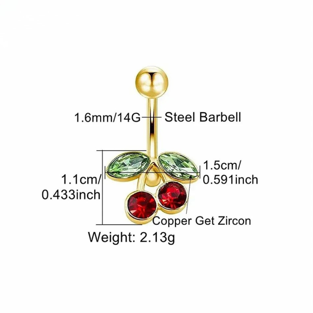 Kirsch-Bauchnabelpiercing • Titan