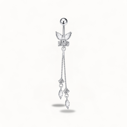 Schmetterlings-Bauchnabelpiercing mit Hängekette
