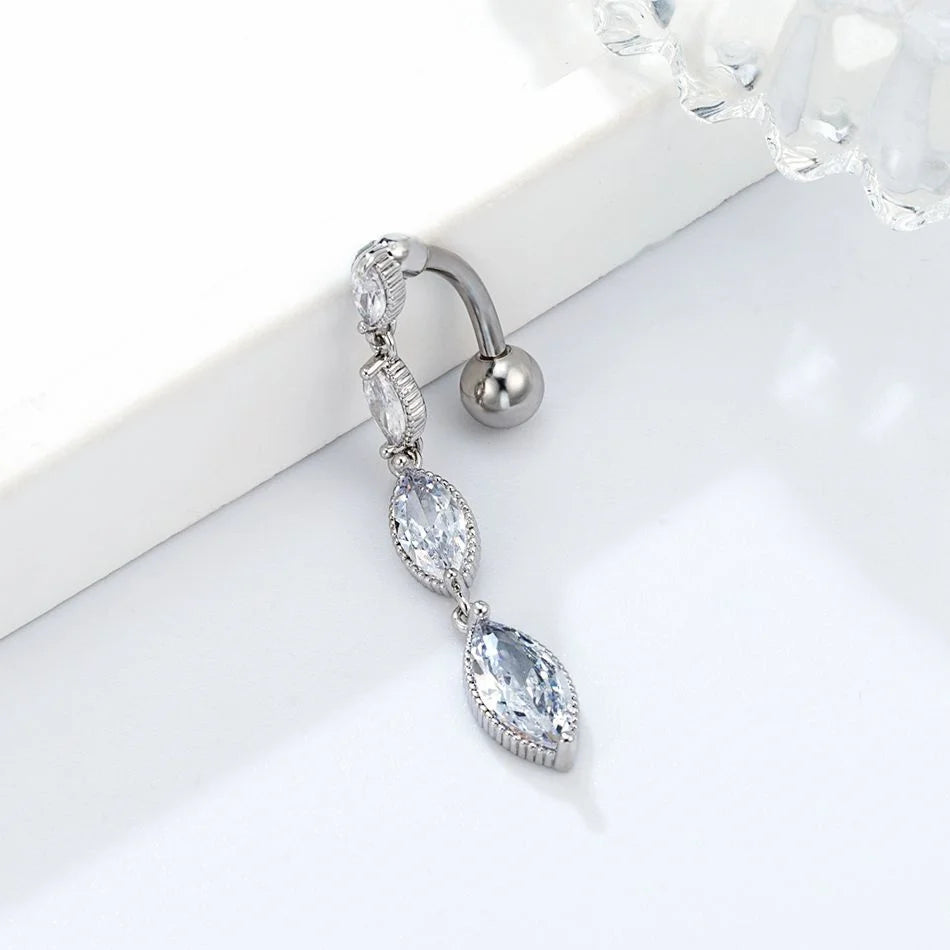 4-fach Charm Inverted Titan Bauchnabelpiercing