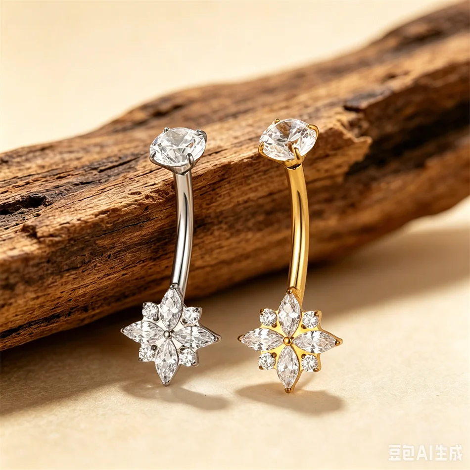 Minimalistisches Titan-Bauchnabelpiercing