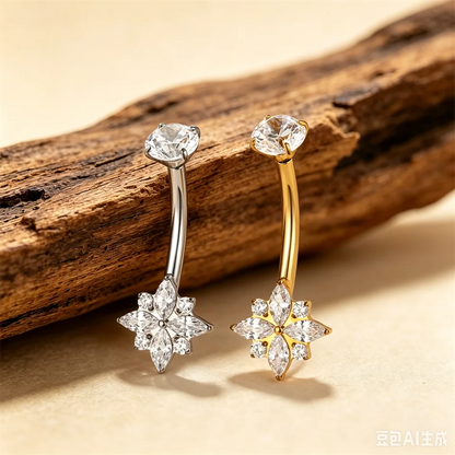 Minimalistisches Titan-Bauchnabelpiercing
