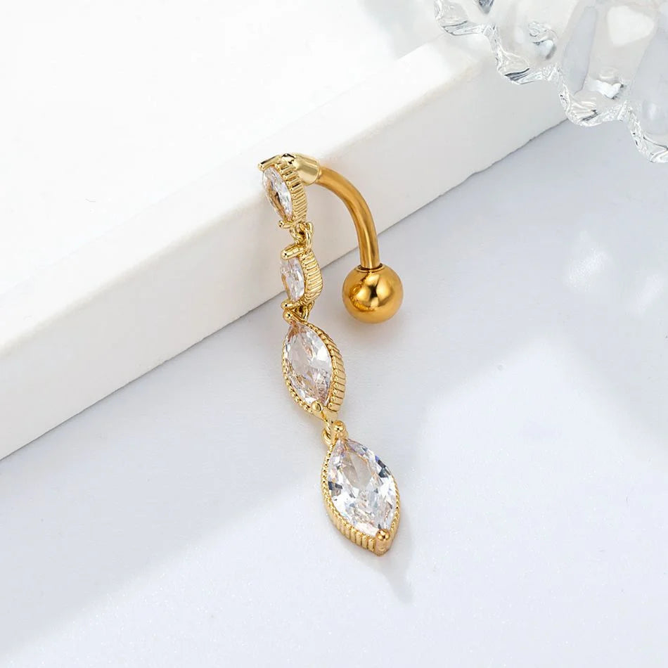 4-fach Charm Inverted Titan Bauchnabelpiercing