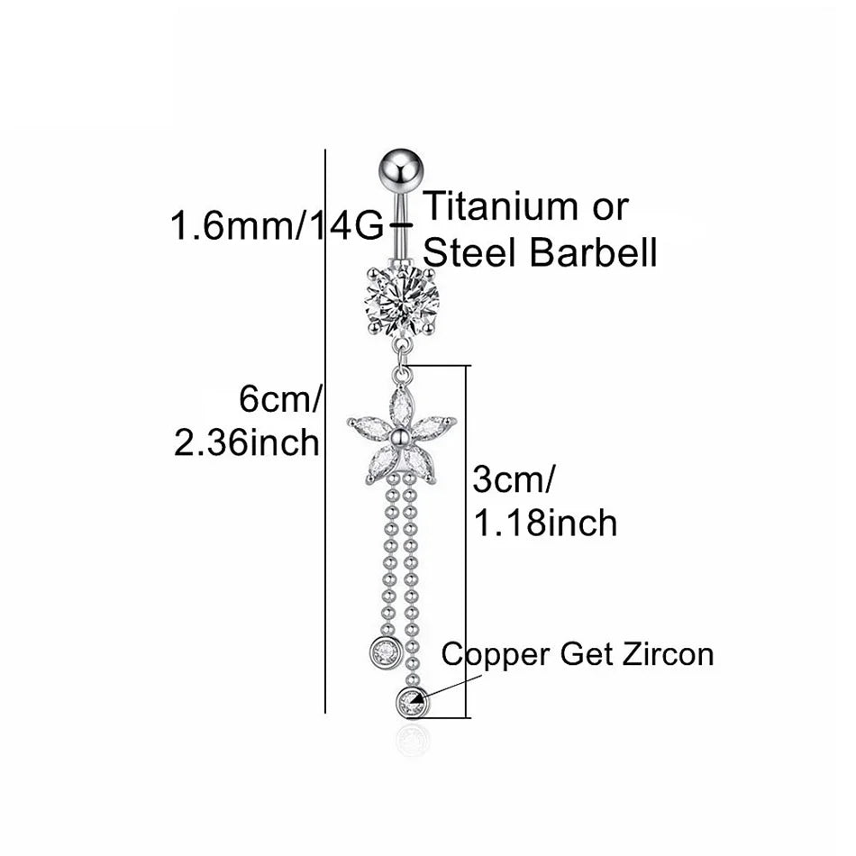 Ketten-Bauchnabelpiercing • Titan