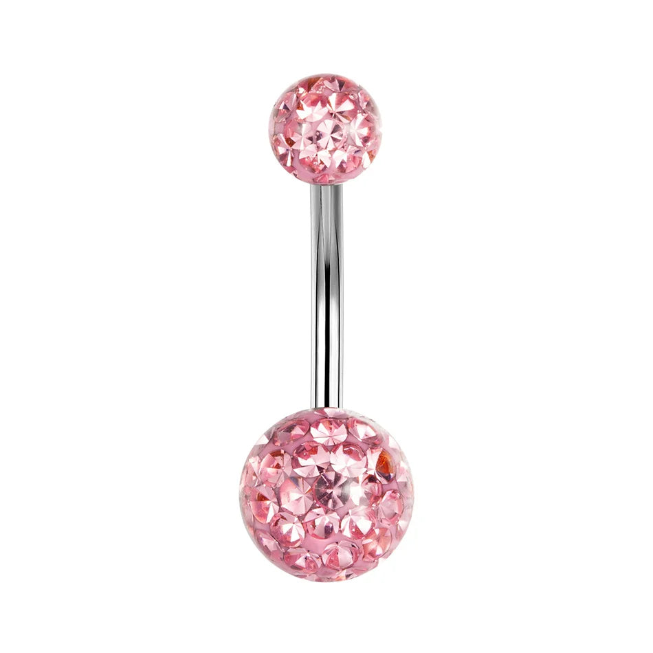 Glitzerndes Bauchnabelpiercing • Titan