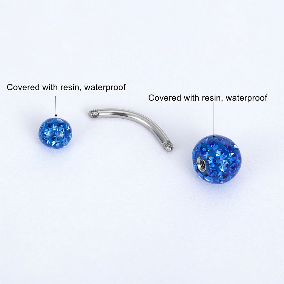 Glitzerndes Bauchnabelpiercing • Titan