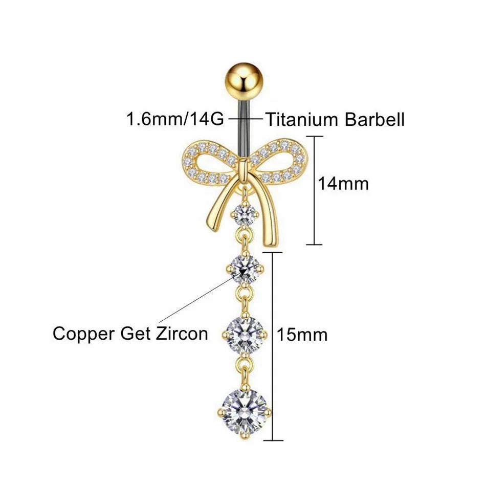 Titan-Bauchnabelpiercing mit Schleife