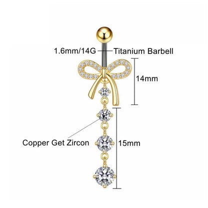 Titan-Bauchnabelpiercing mit Schleife