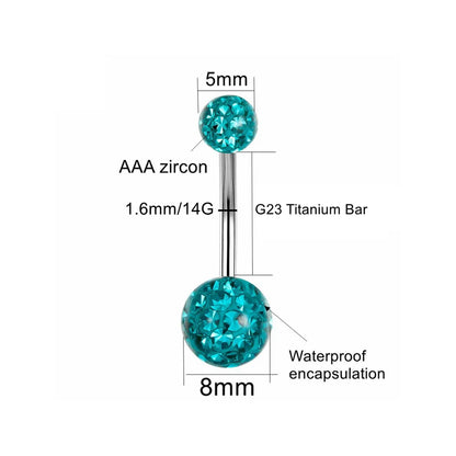 Glitzerndes Bauchnabelpiercing • Titan