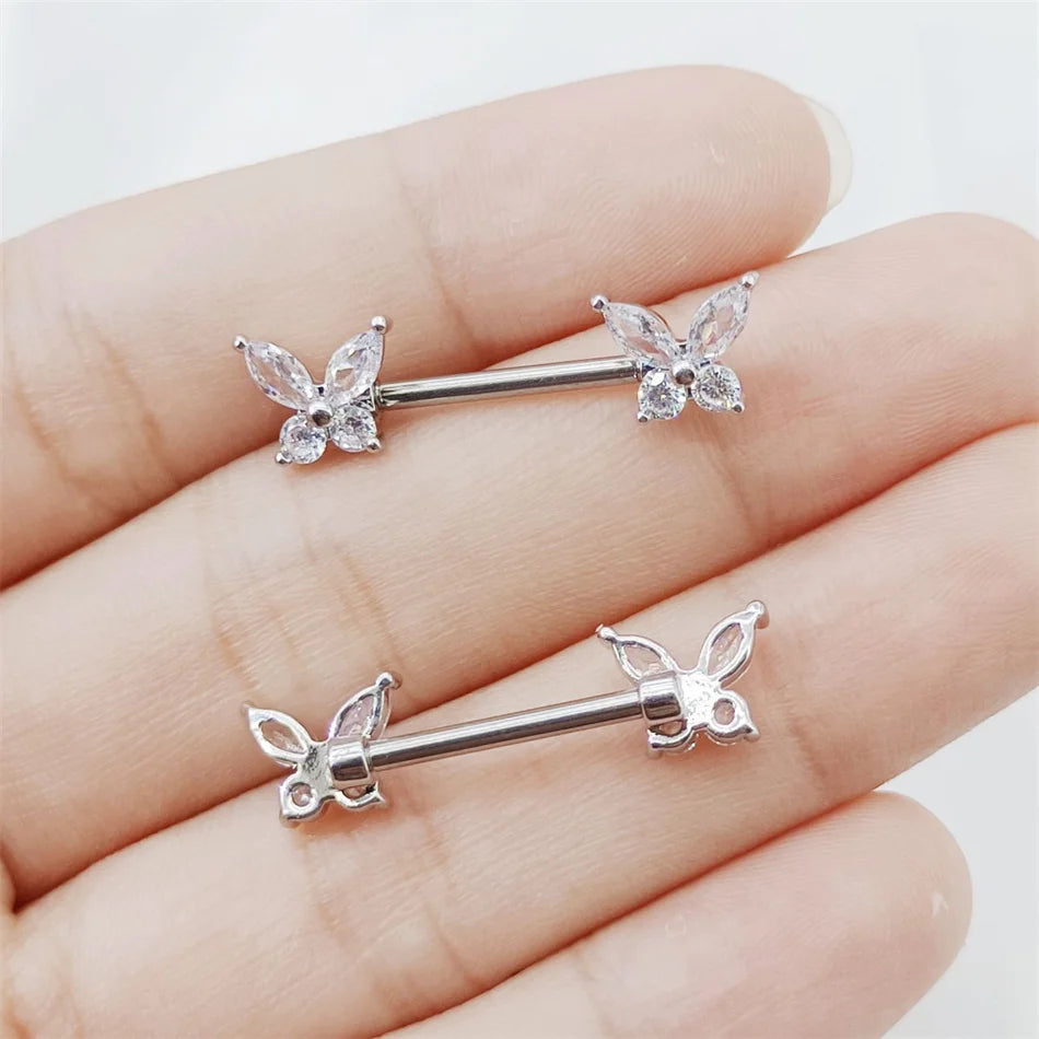 Schmetterling Brustwarzenpiercing • Titan • 2 Stk.