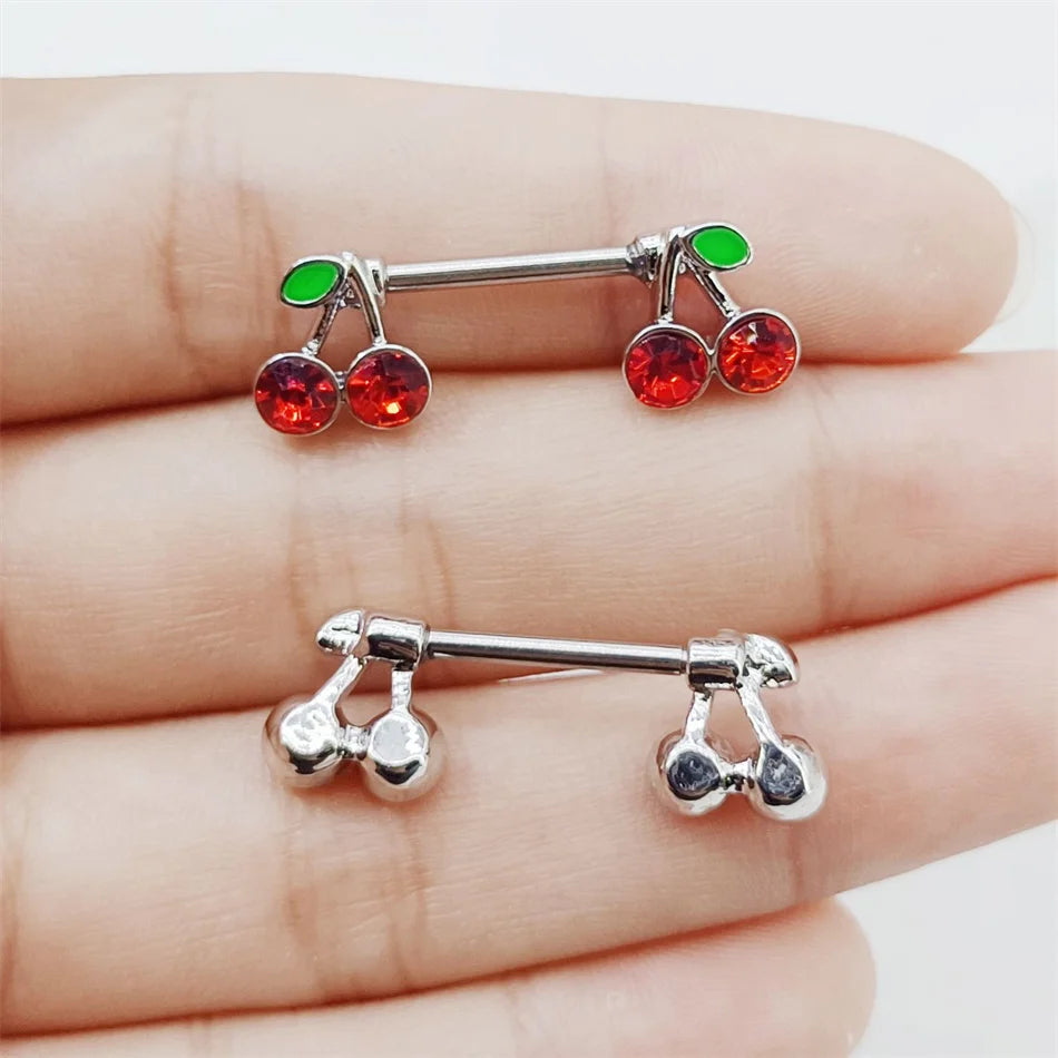 Kirschen-Brustwarzenpiercing • Titan • 2 Stk.