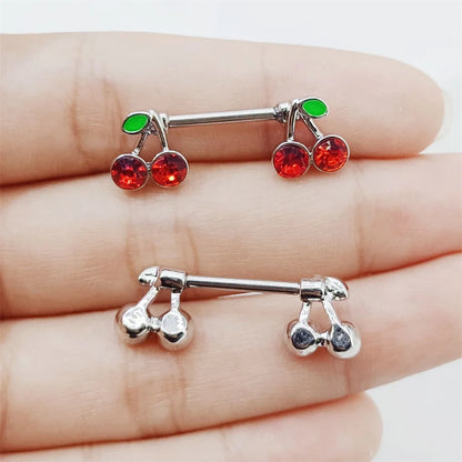 Kirschen-Brustwarzenpiercing • Titan • 2 Stk.