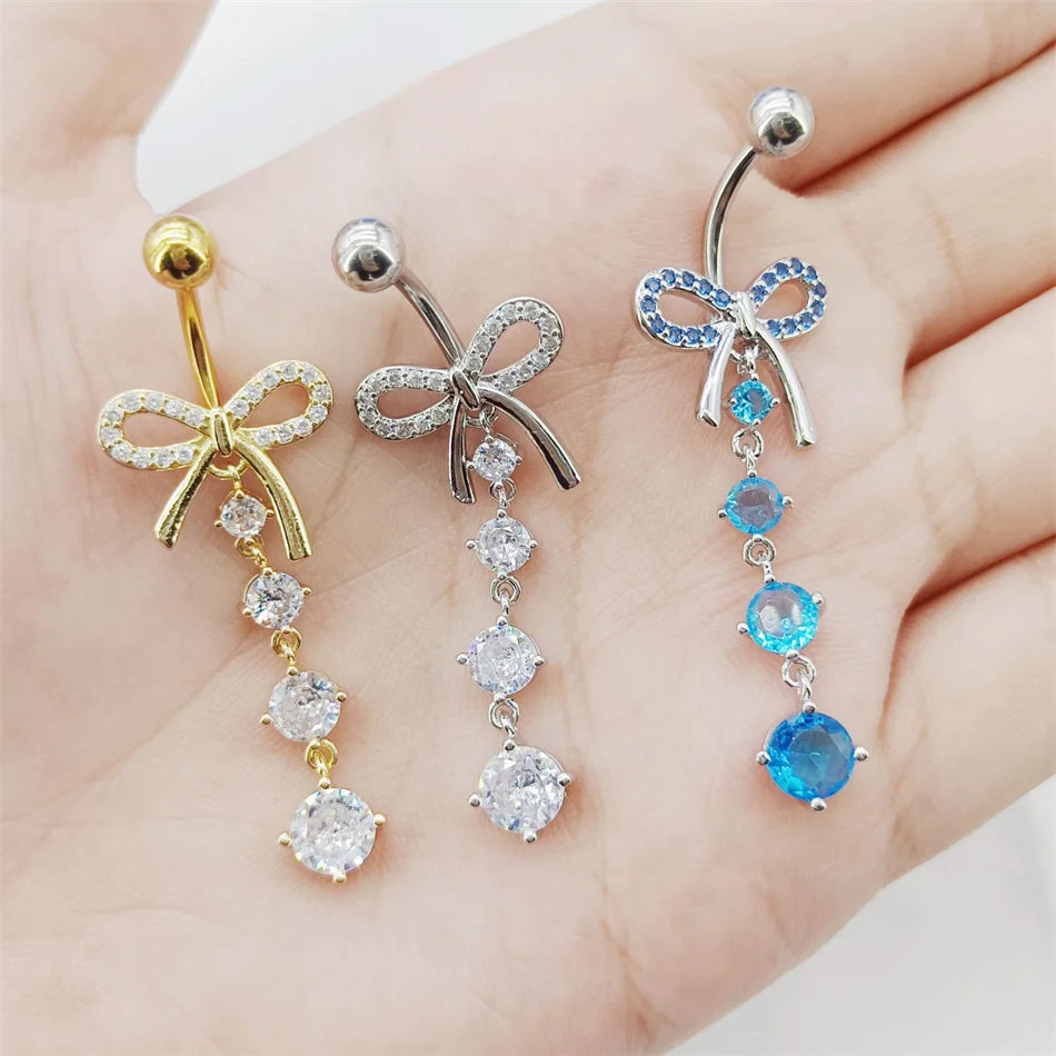 Titan-Bauchnabelpiercing mit Schleife
